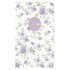 A vertical floral 24 month monthly planner agenda with a white background, decorated with a repeating pattern of light purple roses and green leaves. A lavender oval label in the center reads &