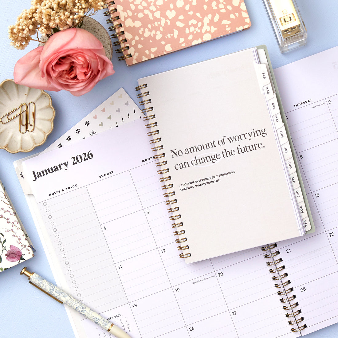2026 Tan 5x8 ASMBLD Weekly Monthly Planner Blue Sky 2026 tan 5x8 asmbld weekly monthly planner blue sky