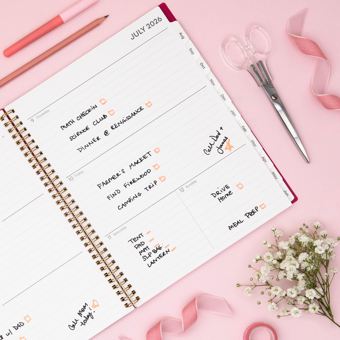 Mahalo 2026-2027 Weekly Monthly 8.5x11 Planning Calendar