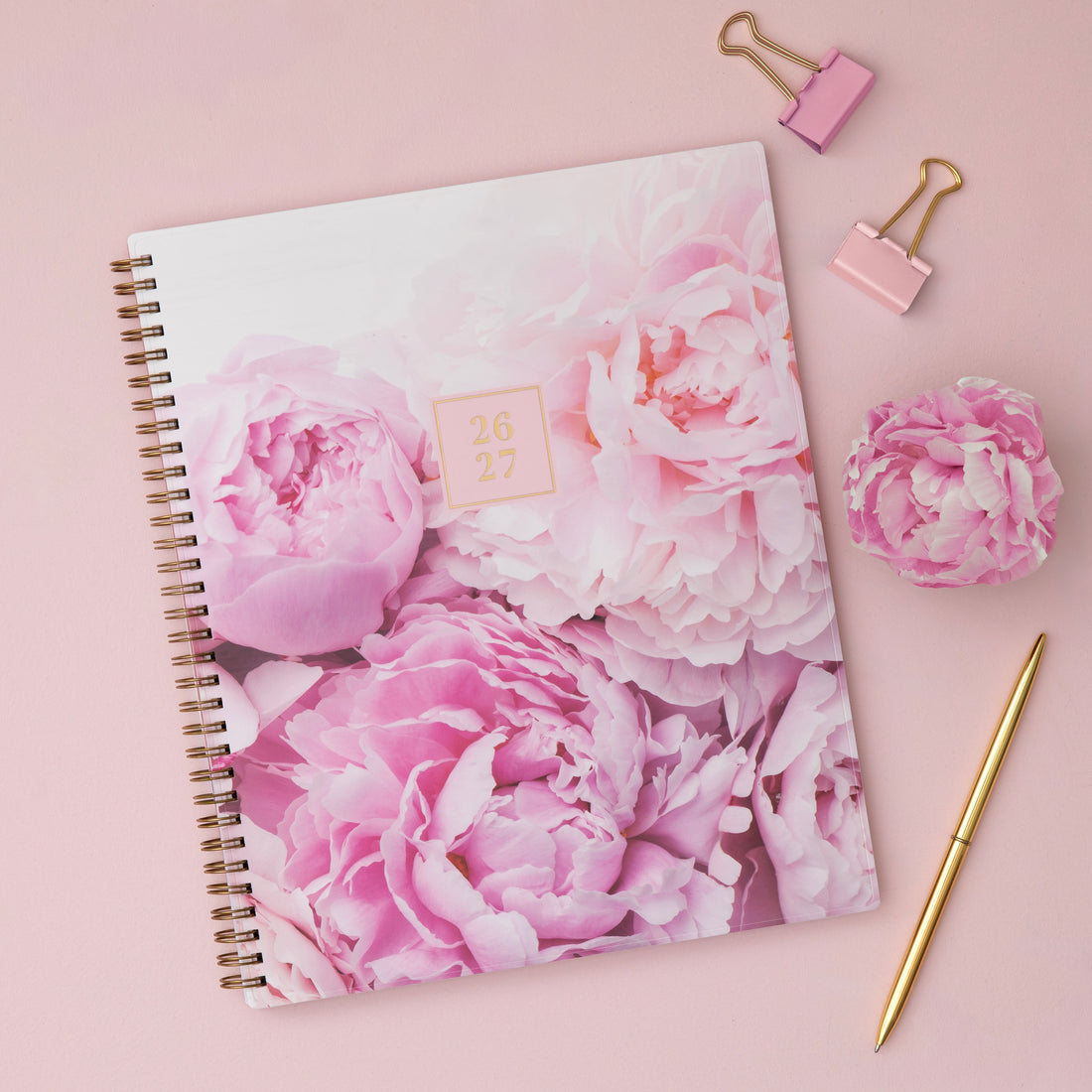 Peony 2026-2027 Weekly Monthly 8.5x11 Rach Parcell for Blue Sky Planning Calendar