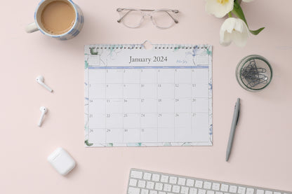 January 2024 to December 2024 monthly wall calendar in this perfect 11x8.75 size with ample blank writing space
