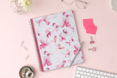 breast cancer awareness 2024 planner by blue sky featuring beautiful pink orchids and white background on the front cover in a 8.5x11 size