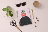 January 2024 - December 2024 weekly monthly planner gold wire-o cheetah with dress