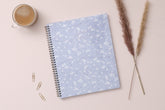 cute white poppy flower on a light blue background 8.5x11 planner size for Jan 2024 - Dec 2024