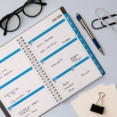 2026-2027 weekly spread featuring ample writing space, bullet points, to do-list.
