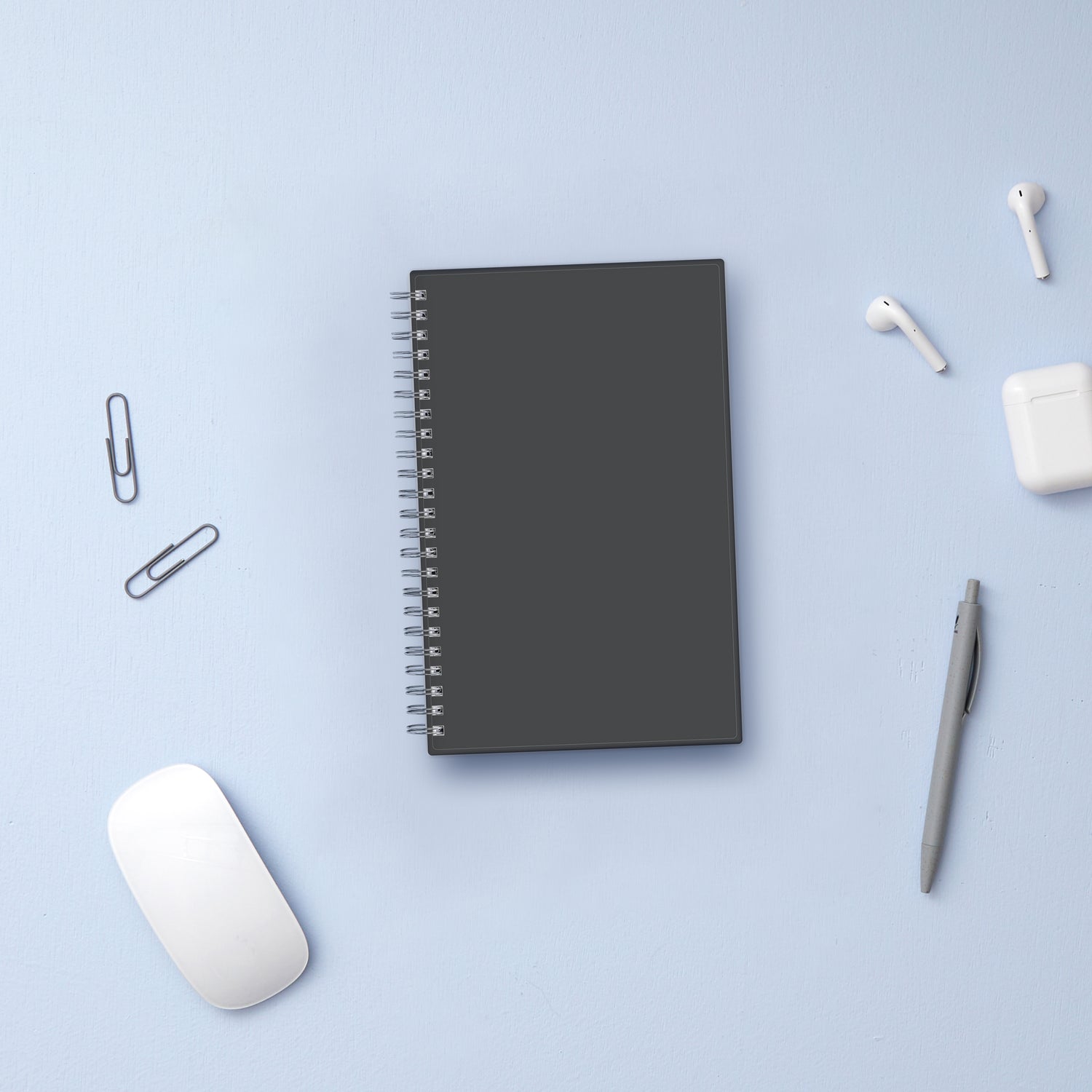 charcoal front cover on this professional notebook in 5.5 x 8.5 size
