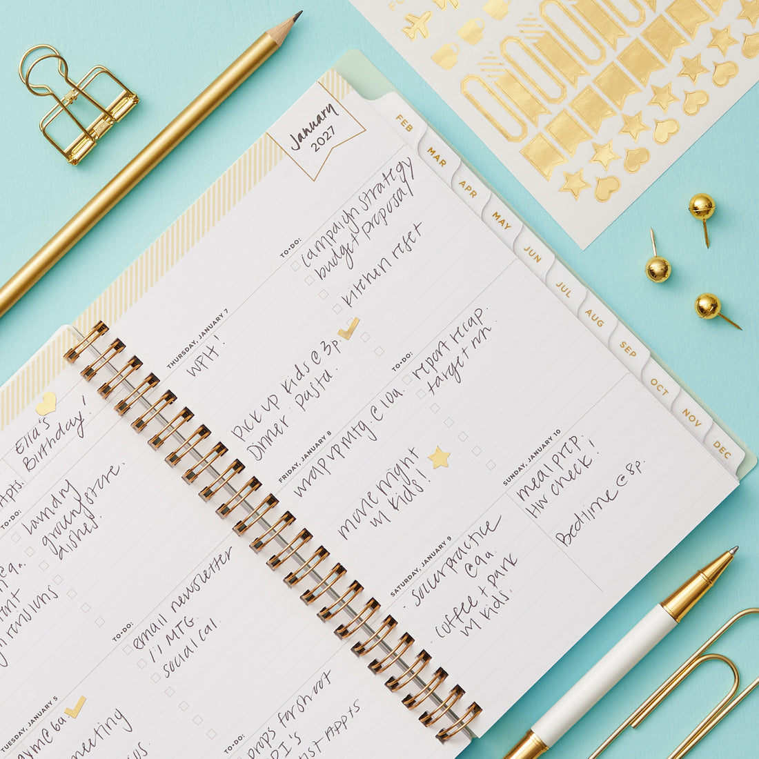 Tulip Garden 2027 Weekly and Monthly 5x8 Day Designer + Zip Pouch Planning Calendar