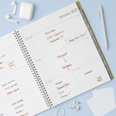 2027 weekly layout featuring lined writing space and organized sections for planning 8.5x11