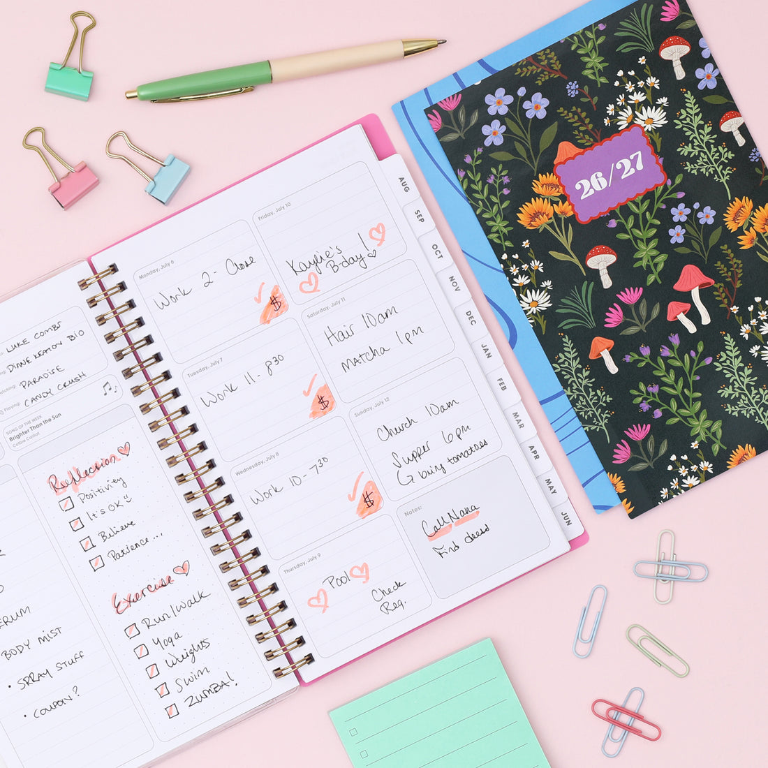 Mayla 2026-2027 Weekly Monthly 5x8 Planning Calendar - Interchangeable Covers