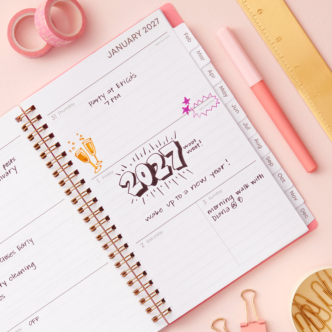 Fly By 2027 Weekly Monthly 5x8 Planning Calendar