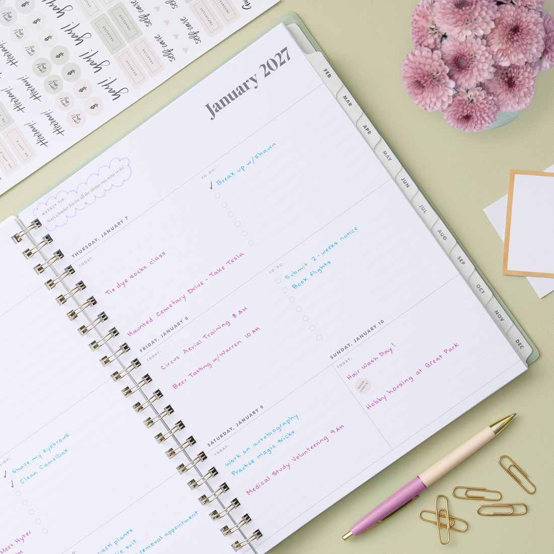 Stratford Coastal 2027 Weekly Monthly 8.5x11 Planning Calendar - The Everygirl