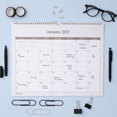 january 2027 - december 2028 wall calendar with professional background