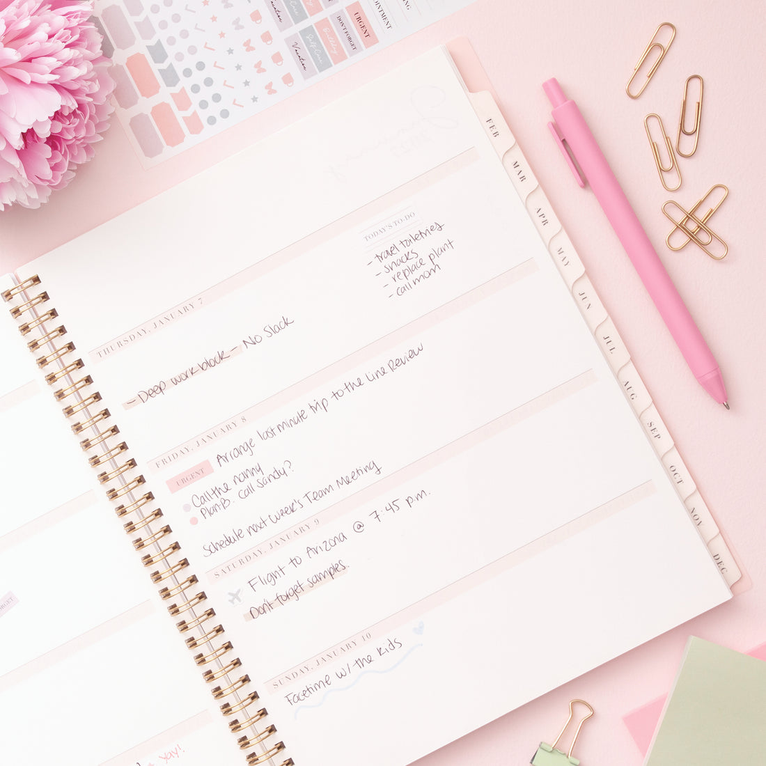 Cherie 2027 Weekly Monthly 8.5x11 Rach Parcell for Blue Sky Planning Calendar