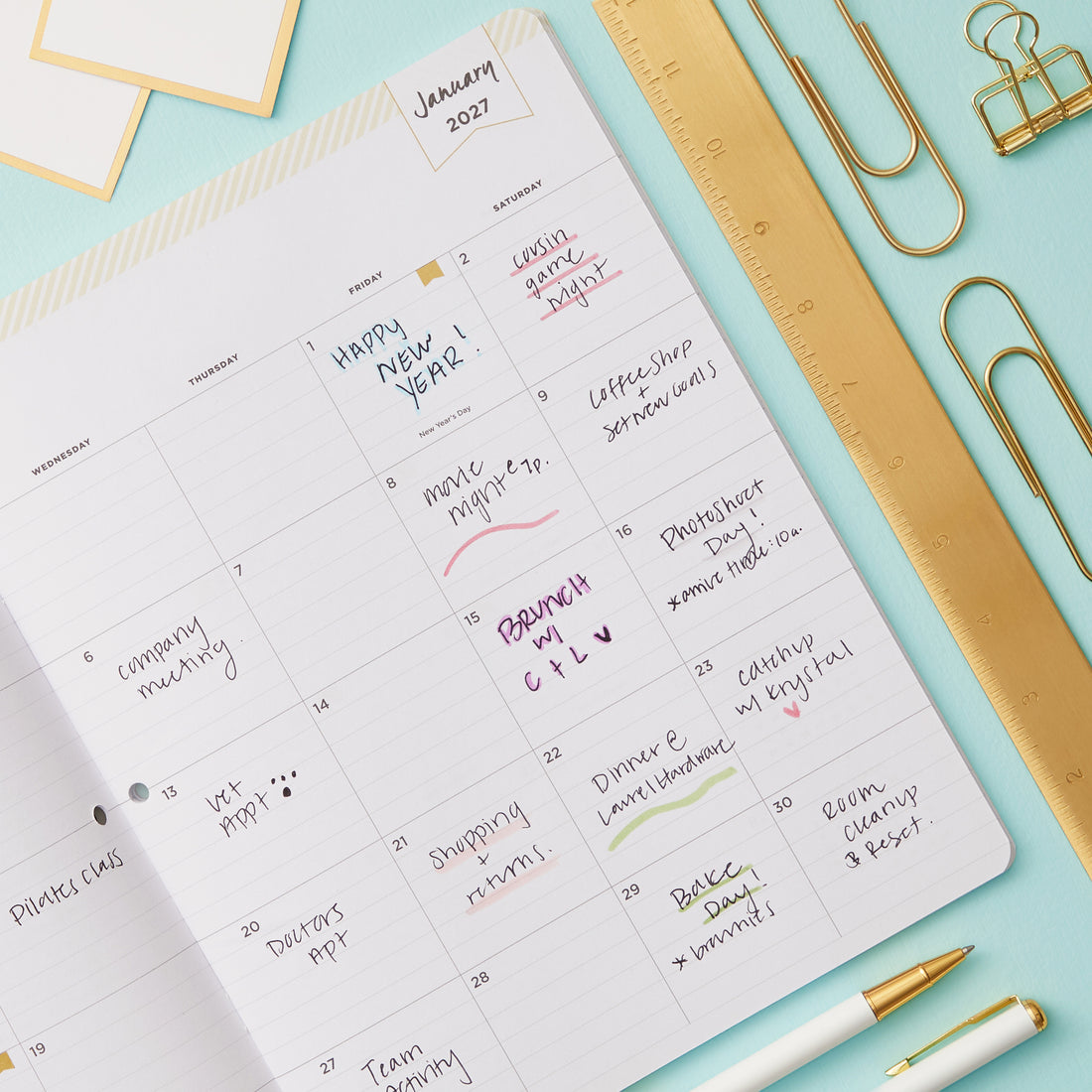 Orange Blossom Mint 2027 24-Month 8.5x11 Day Designer for Blue Sky Planning Calendar