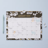 floral border on this january 2027 - december 2027 wall calendar lined writing space, reference calendars