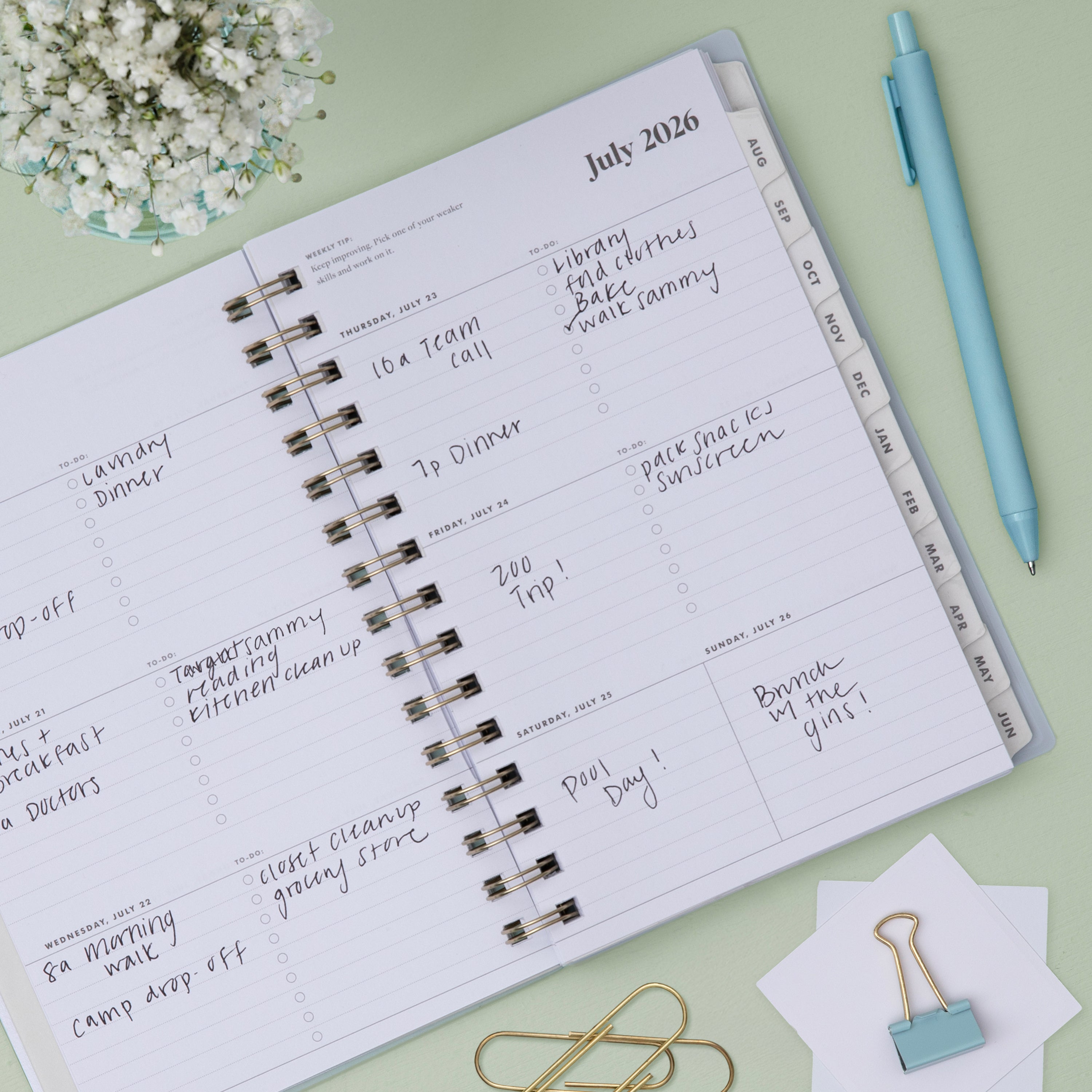 Stratford Coastal 2026-2027 Weekly Monthly 5x8 Planning Calendar