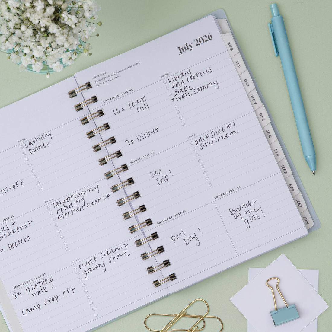 Stratford Coastal 2026-2027 Weekly Monthly 5x8 Planning Calendar - The Everygirl