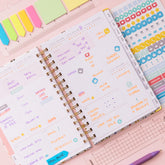 2027 weekly spread features ample lined writing space for to do lists, notes section, reference calendars, bullet points, and monthly tabs
