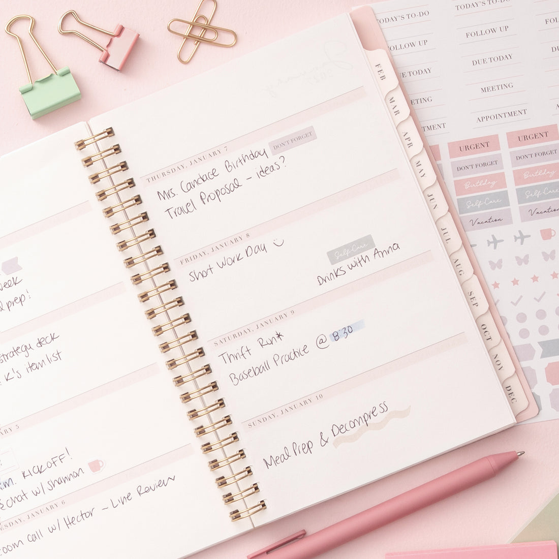 Cherie 2027 Weekly Monthly 5x8 Rach Parcell for Blue Sky Planning Calendar