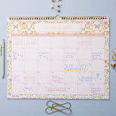 Floral and butterfly design calendar for January 2027 on a white background in 15x12 size with lined writing space and reference calendars