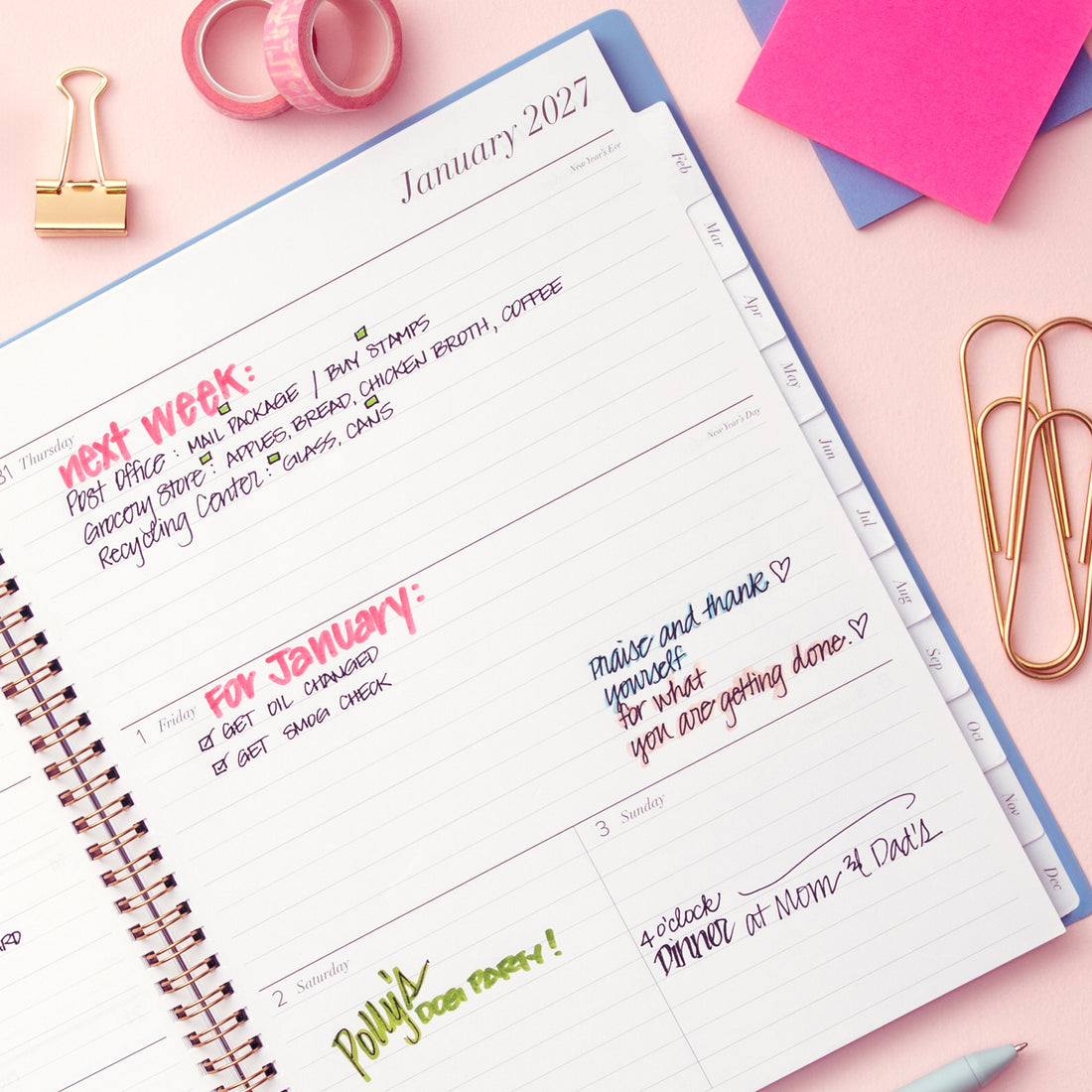 Elenora 2027 Weekly Monthly 8.5x11 Planning Calendar