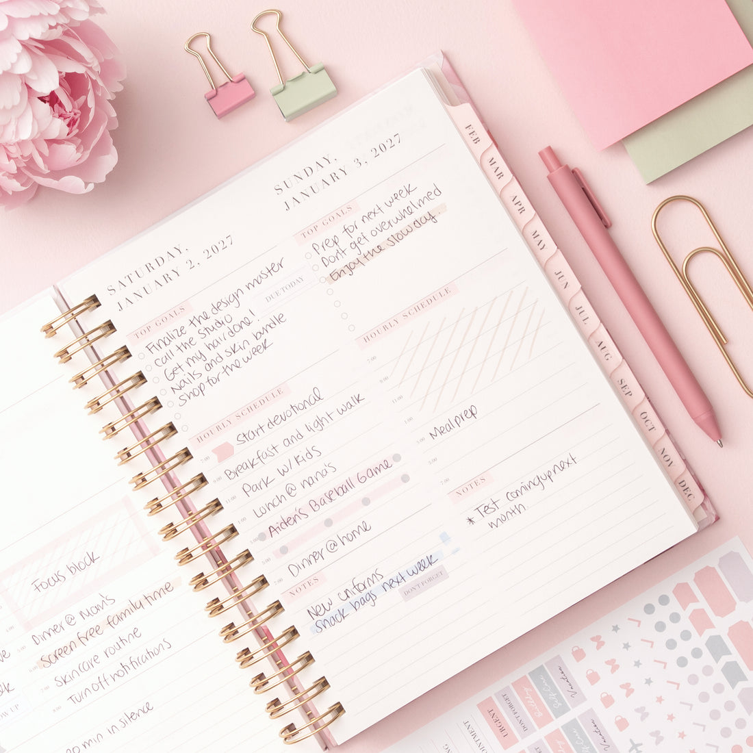 Peony 2027 Daily 7x9 Rach Parcell for Blue Sky Planning Calendar