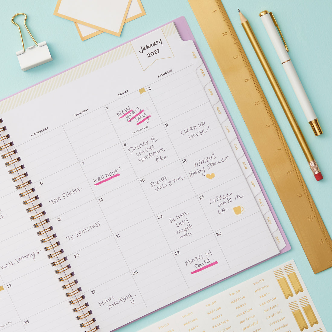 Kerridge Lilac 2027 Weekly Monthly 8.5x11 Day Designer Planning Calendar
