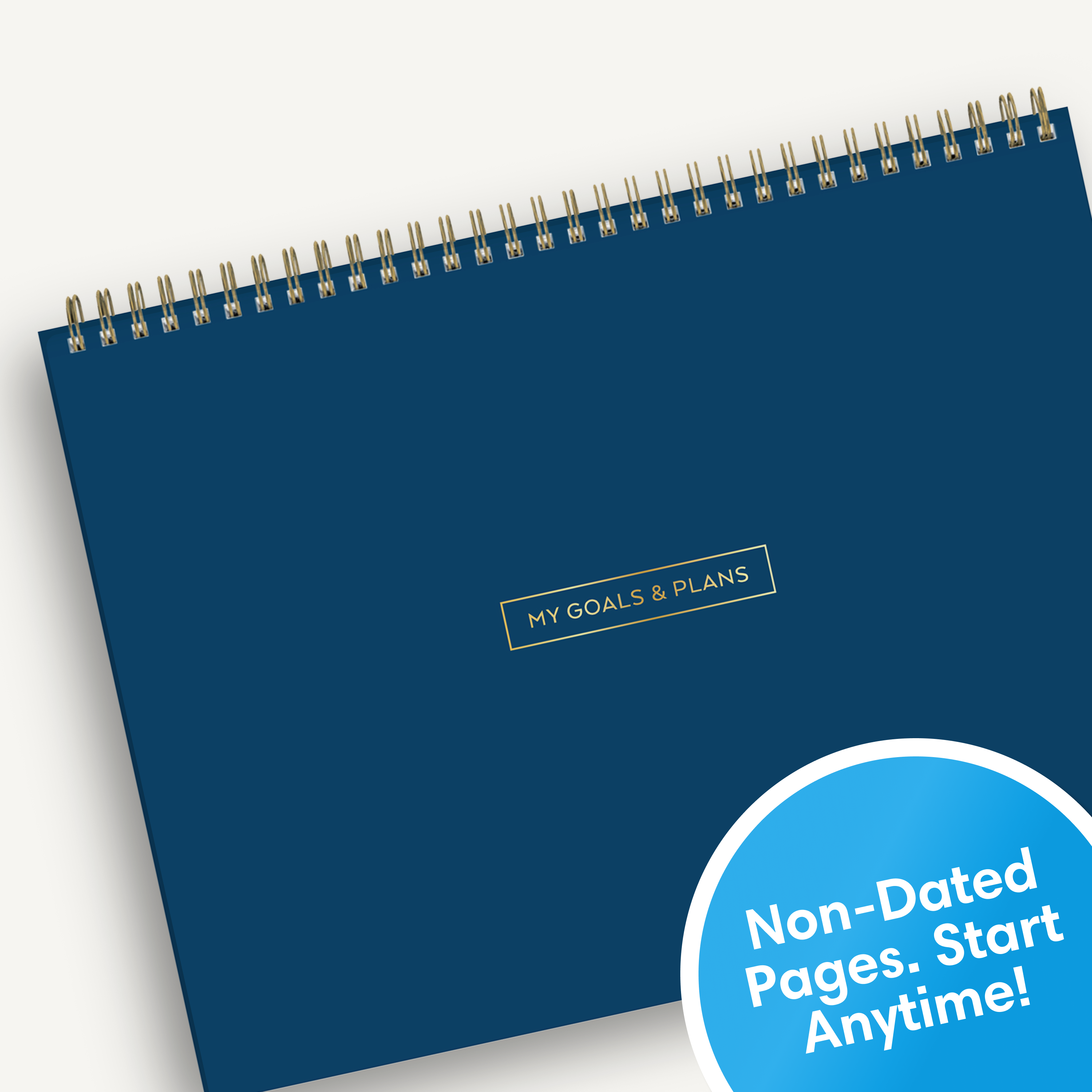 12 x 9 planning pad featuring a navy front cover with twin wire-o binding