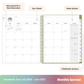 2026-2027 weekly spread featuring ample writing space, bullet points, to do-list.
