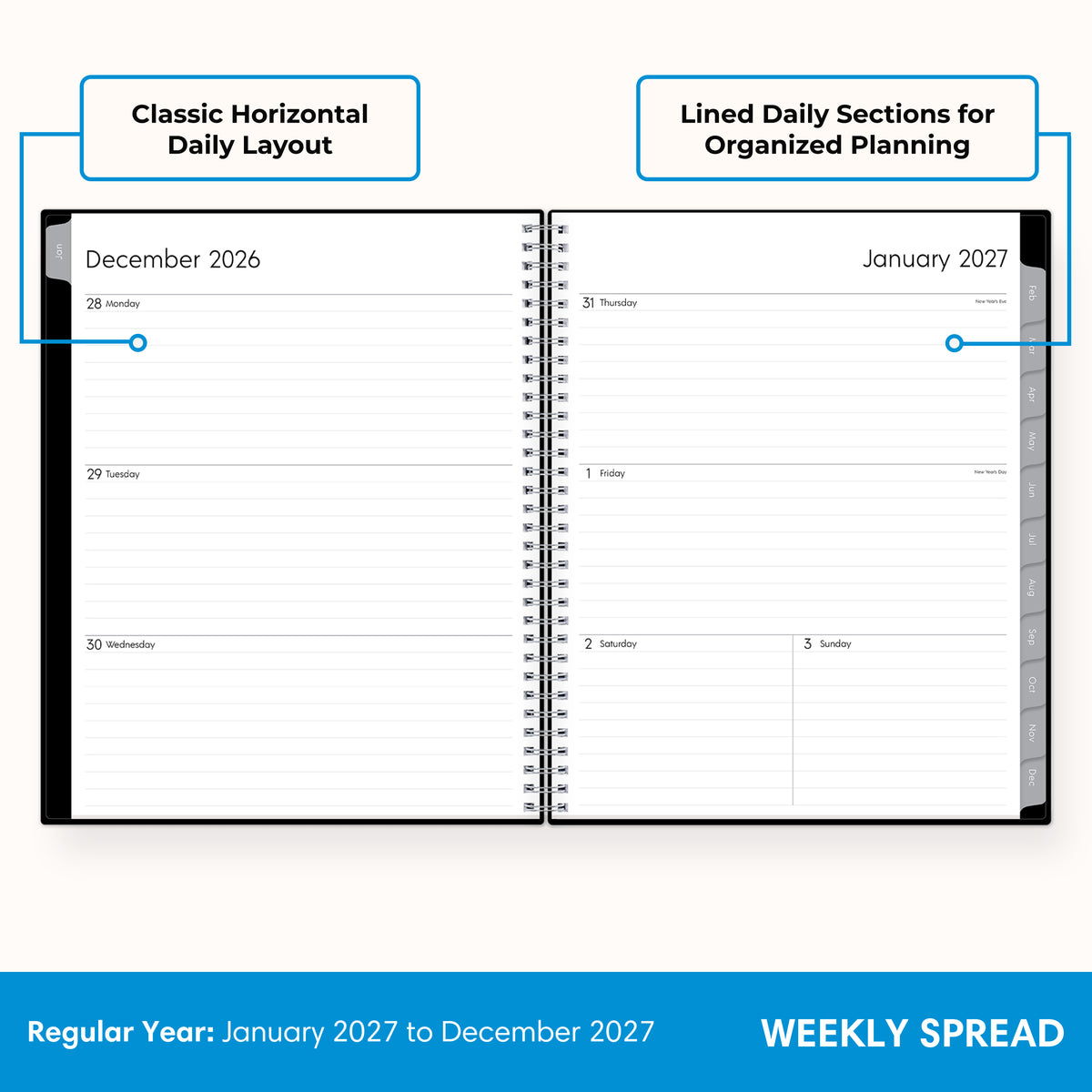 interior layout featuring lined writing space weekly planner 