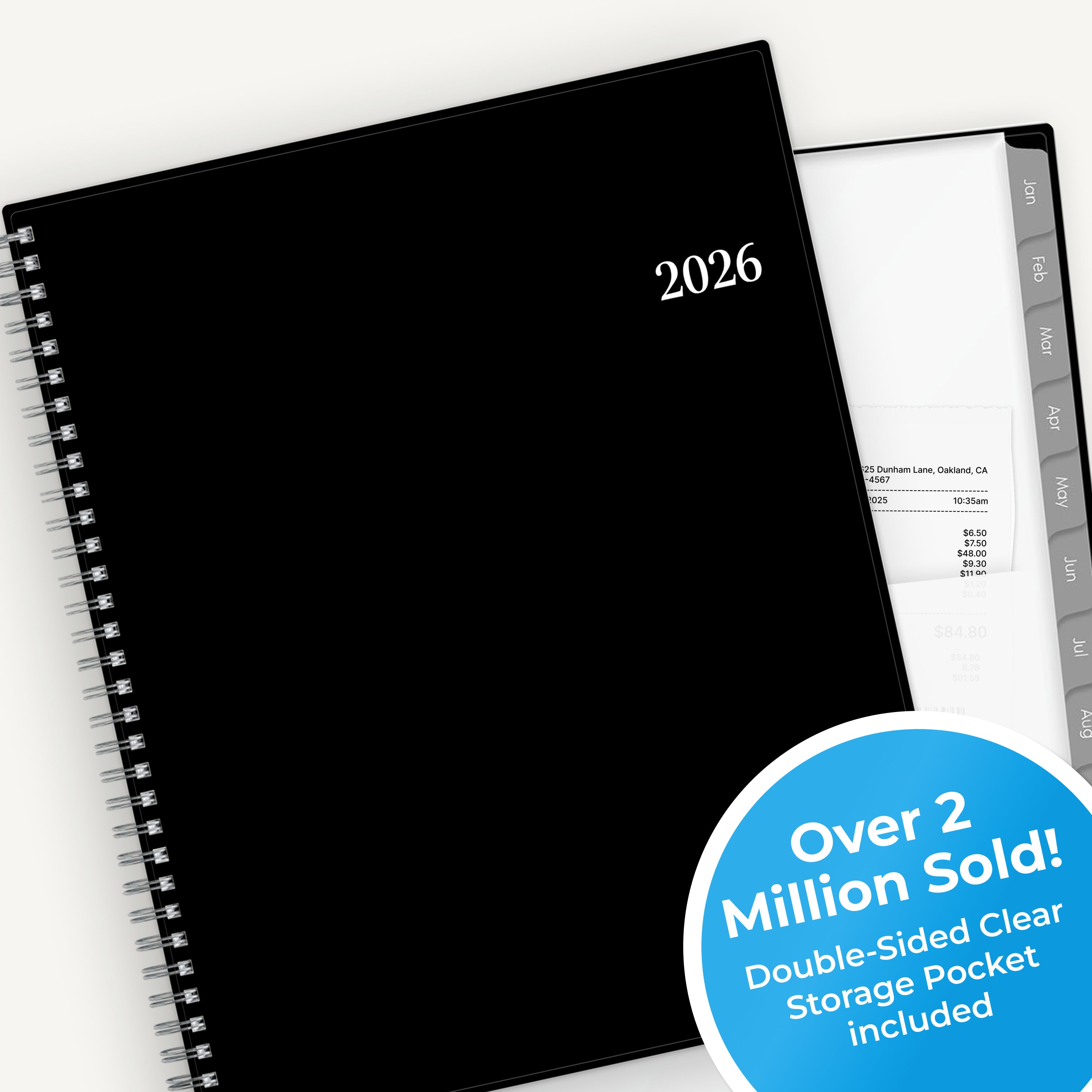 2026 black cover featuring 8.5x11 size. 