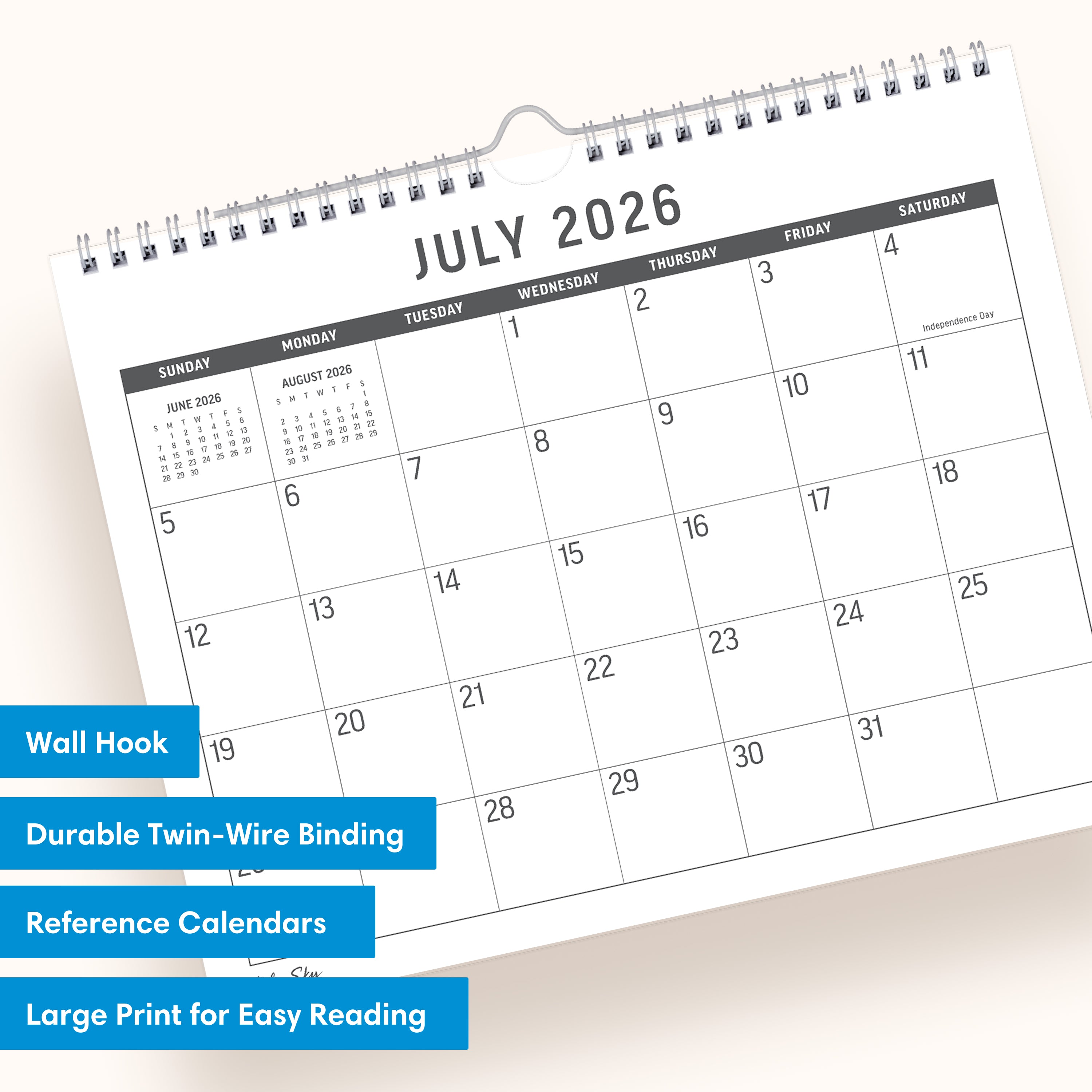 Calendar for July 2026-June 2027 on a white background with large print/text