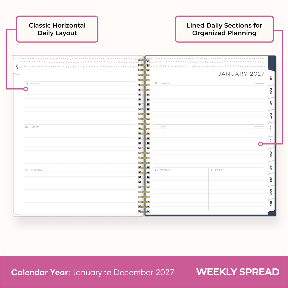 weekly interior format lined writing space cover 