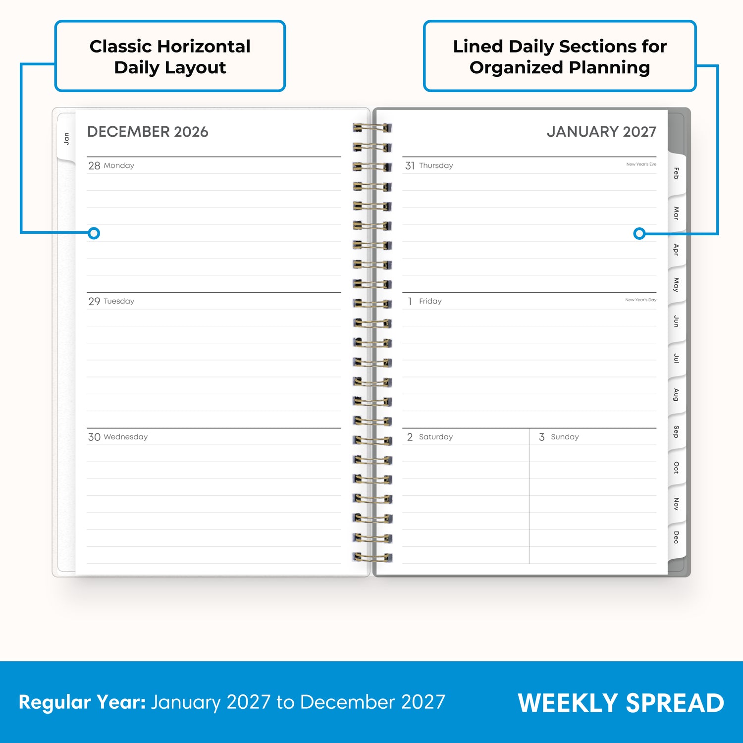Sophie 2027 Weekly Monthly 5x8 Planning Calendar