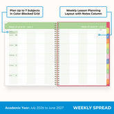 Apple Sketch teacher planner interior showing lesson planning pages with curriculum and standards sections