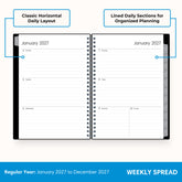 2027 weekly layout featuring lined writing space and organized sections for planning 5.875x8.625