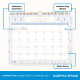 lined writing space for each day on this january 2027 to december 2027 wall calendar + reference calendars