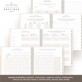 planner featuring bonus content like yearly overview, important dates, holidays, states and capitals