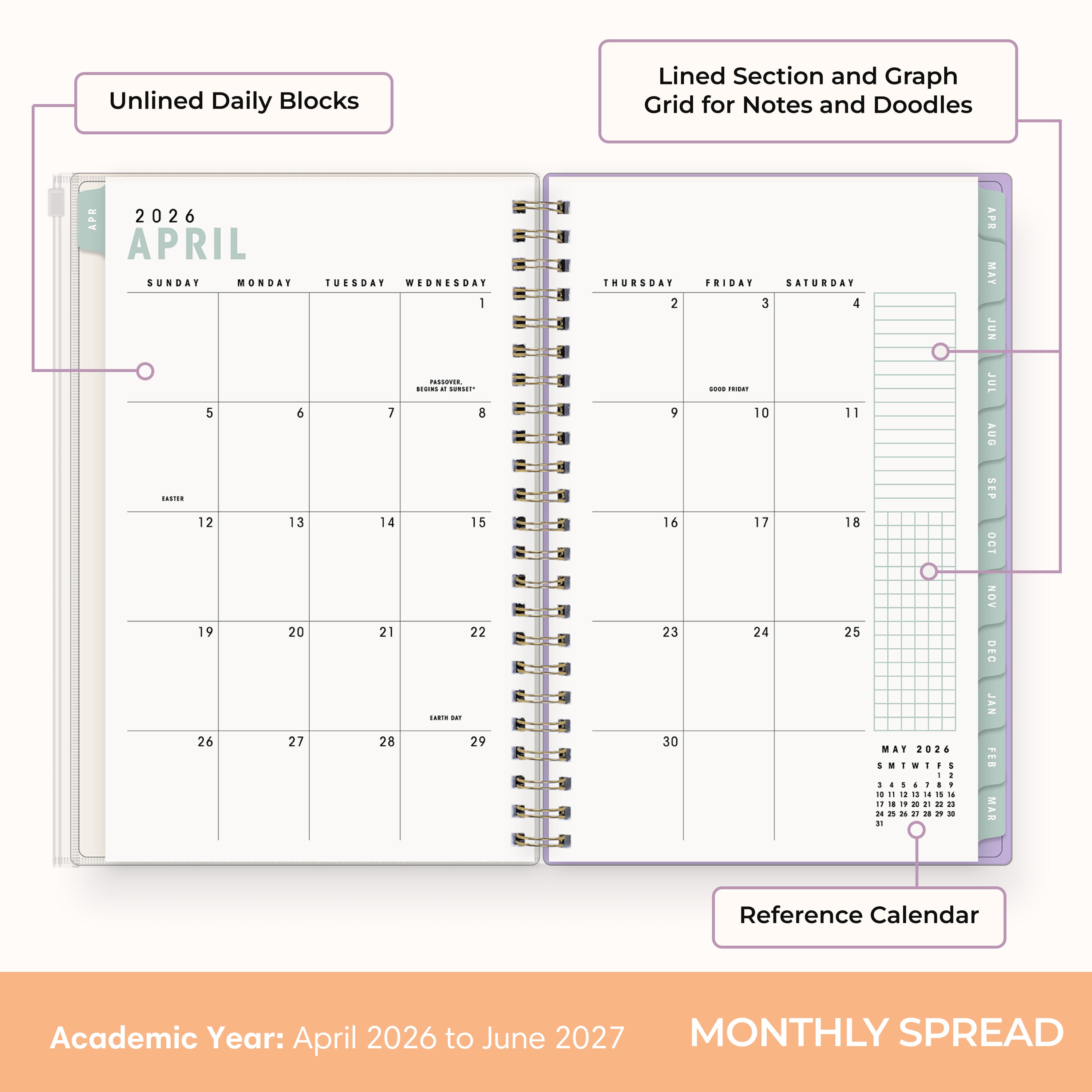 Daisy Check 2026-2027 Weekly 5x8 15-Month Planning Calendar
