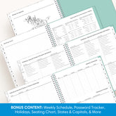 the academic planner has bonus content to ensure you have a strong, organized school year.
