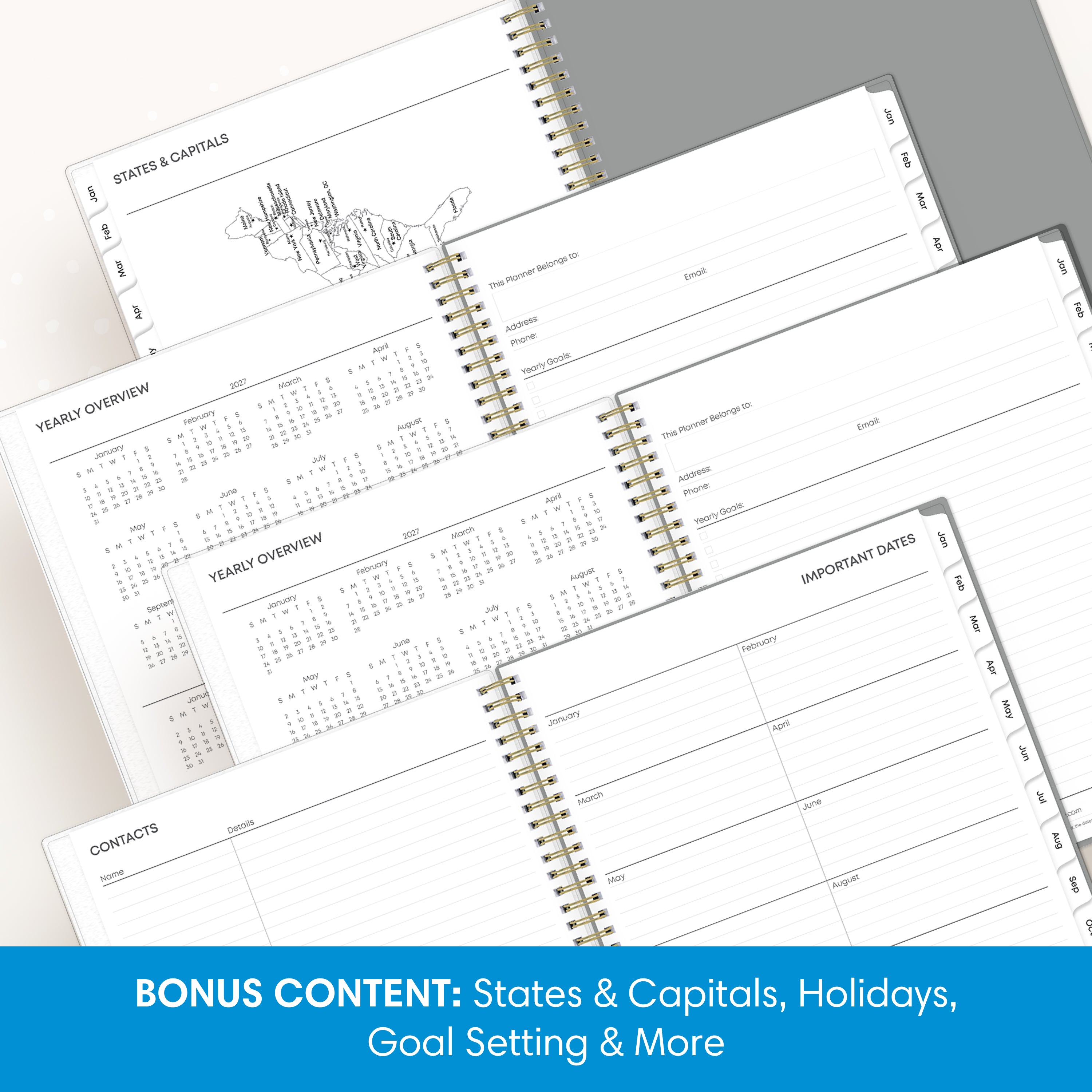Sophie 2027 Weekly Monthly 8.5x11 Planning Calendar