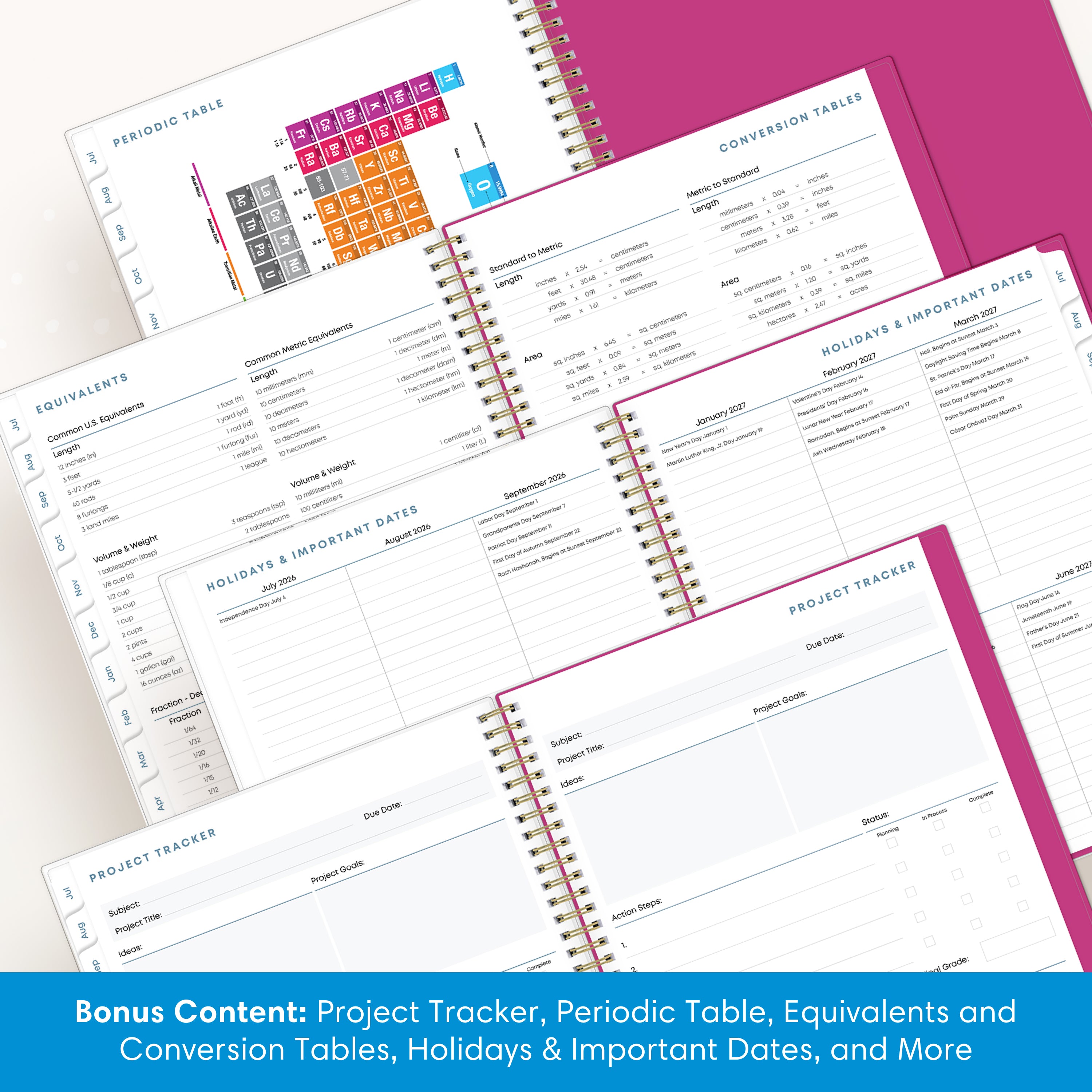 Star Confetti 2026-2027 Weekly 8.5x11 Student Planning Calendar