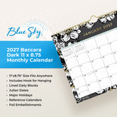 floral border on this january 2027 - december 2027 wall calendar lined writing space, reference calendars