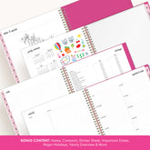 the academic planner has bonus content to ensure you have a strong, organized school year., sticker sheets, important dates and major holidays
