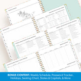 the academic planner has bonus content to ensure you have a strong, organized school year.
