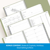 reference page yearly overview, capitals states, contacts, and holiday list
