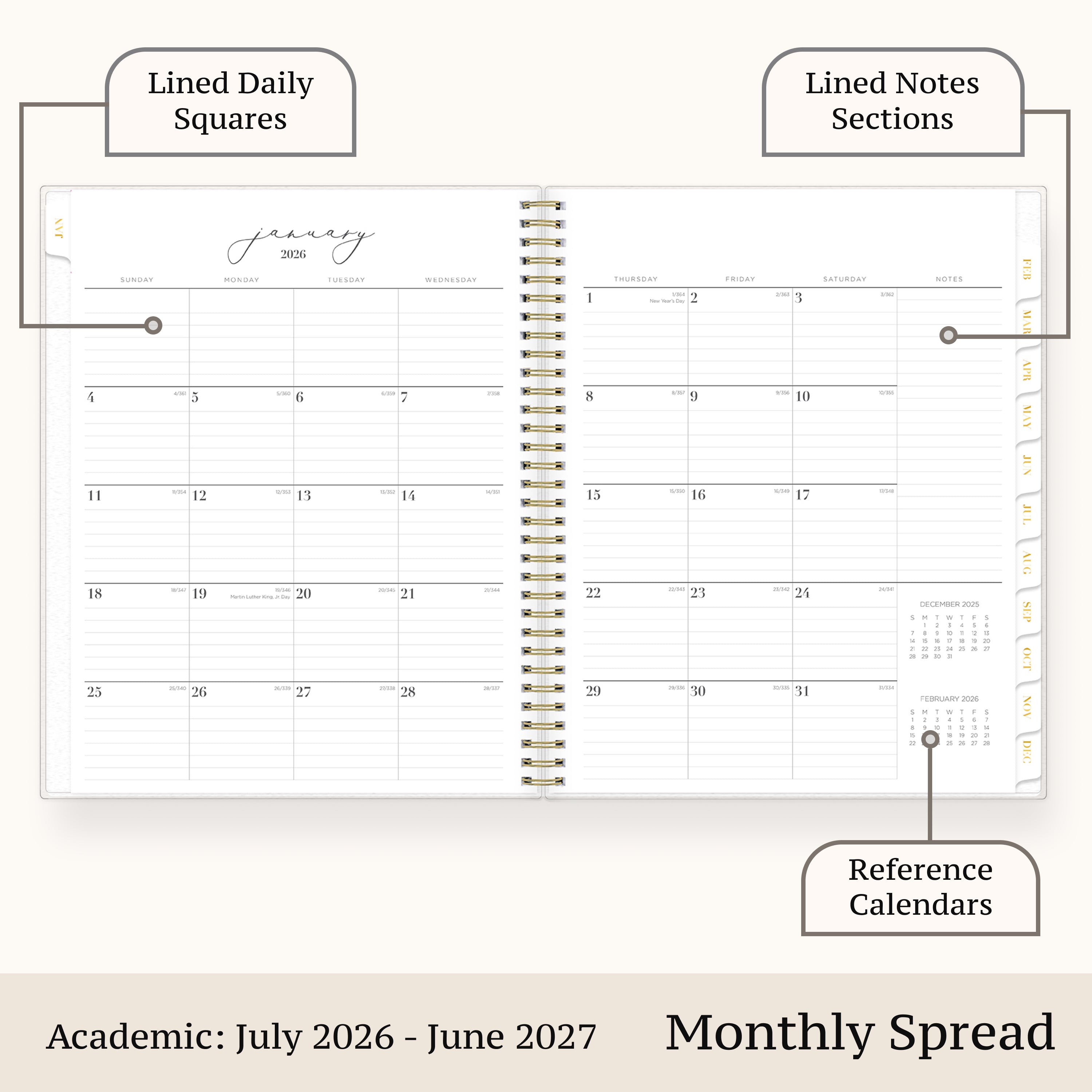 Hannah 2026-2027 Weekly Monthly 8.5x11 - Life Note-It® Planning