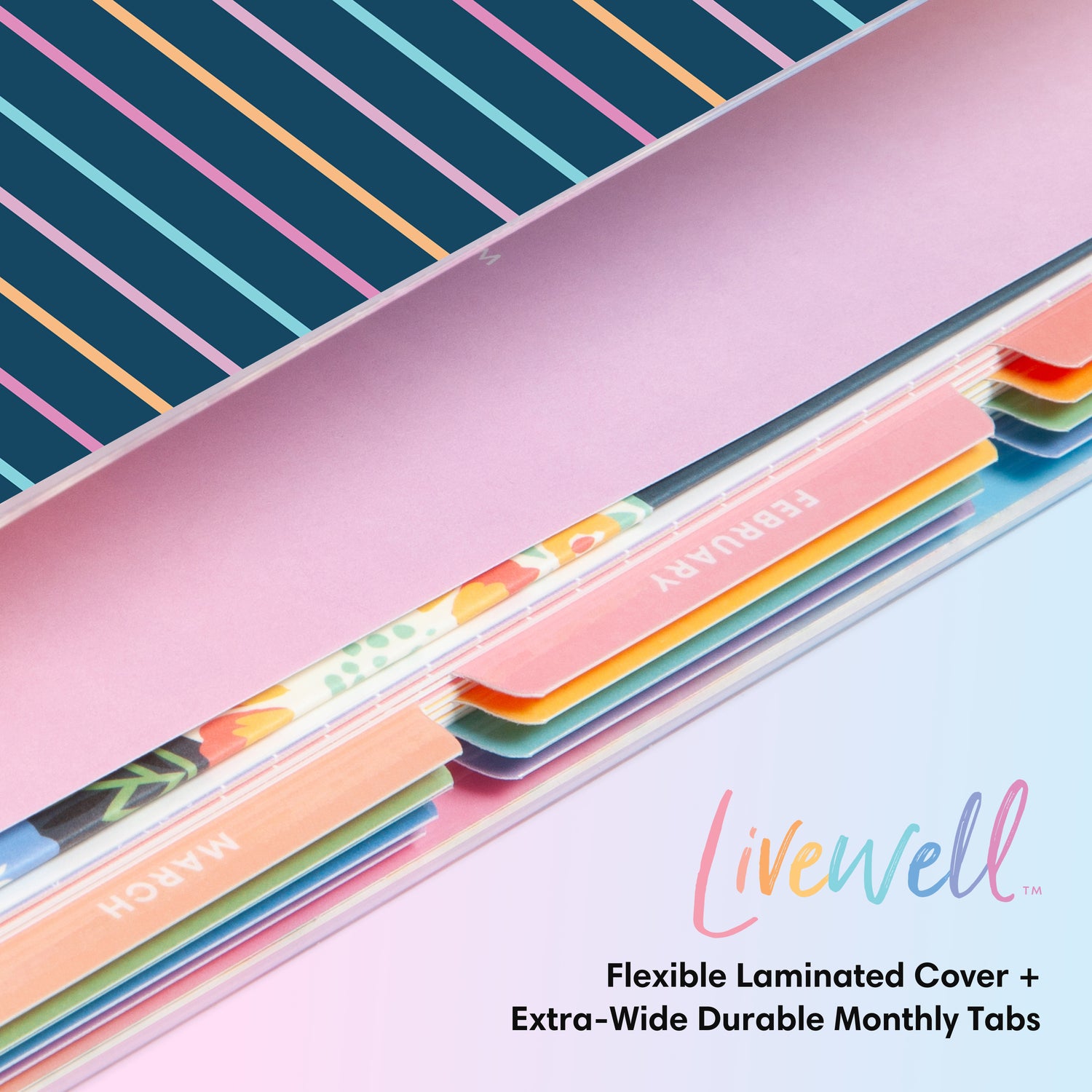 quality multi-colored monthly tabs easily accessible to flip through specific months