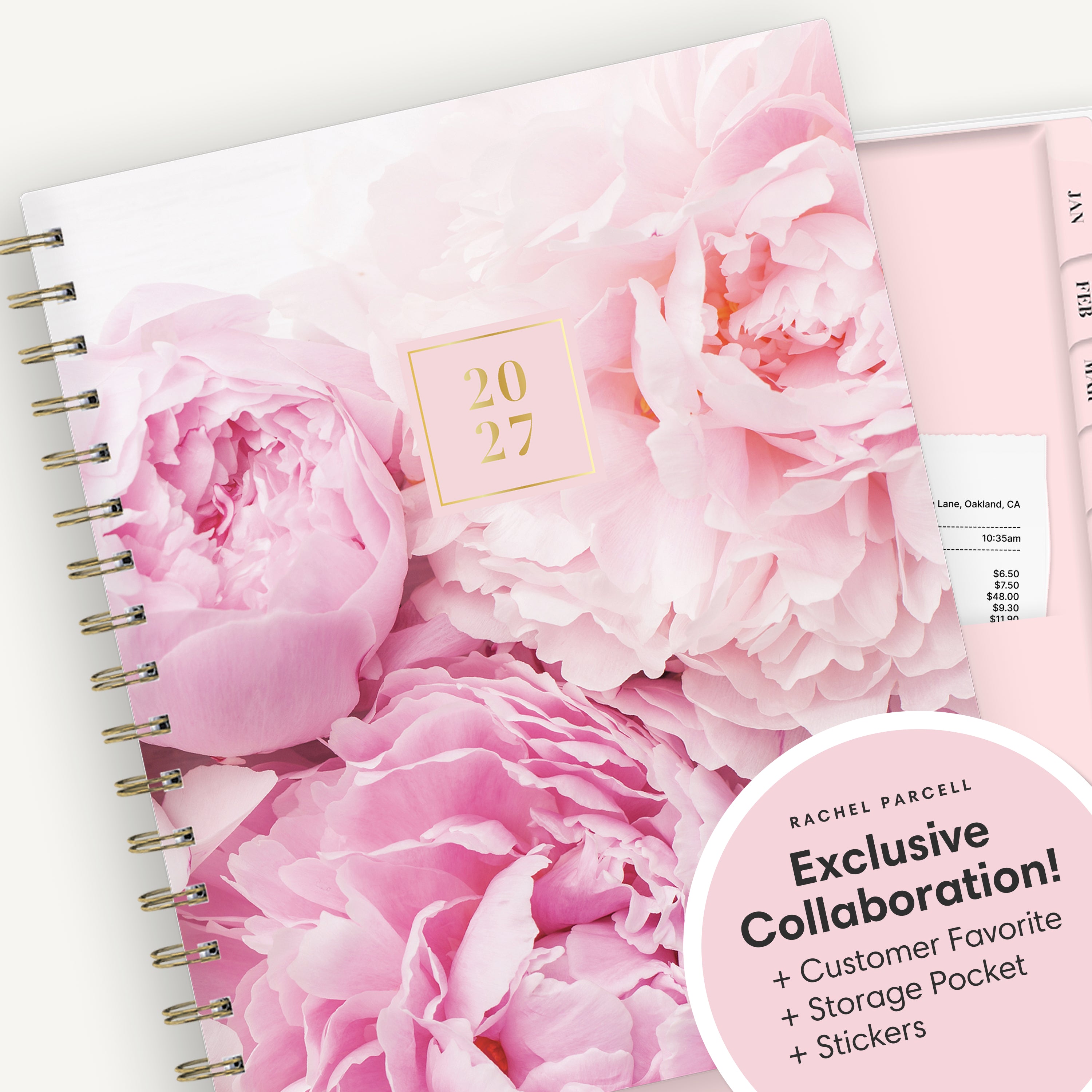 Peony 2027 Daily Planning Calendar 7 x 9 Rach Parcell – Blue Sky