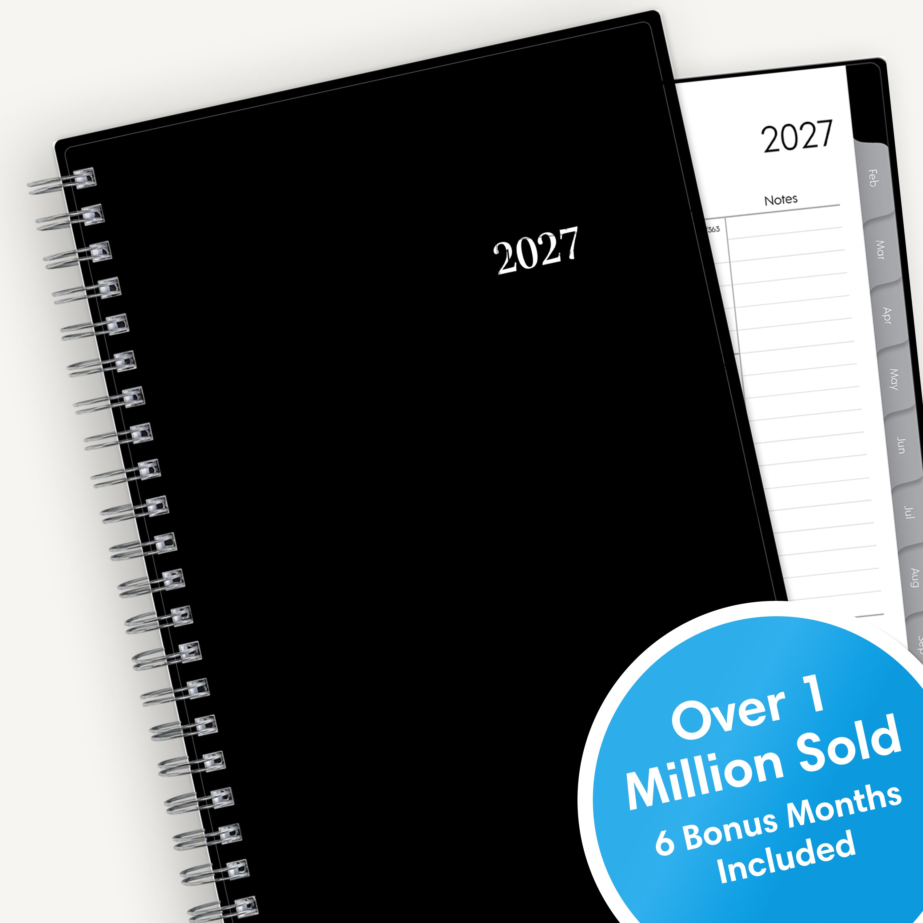 2027 black cover featuring 5x8 size. 